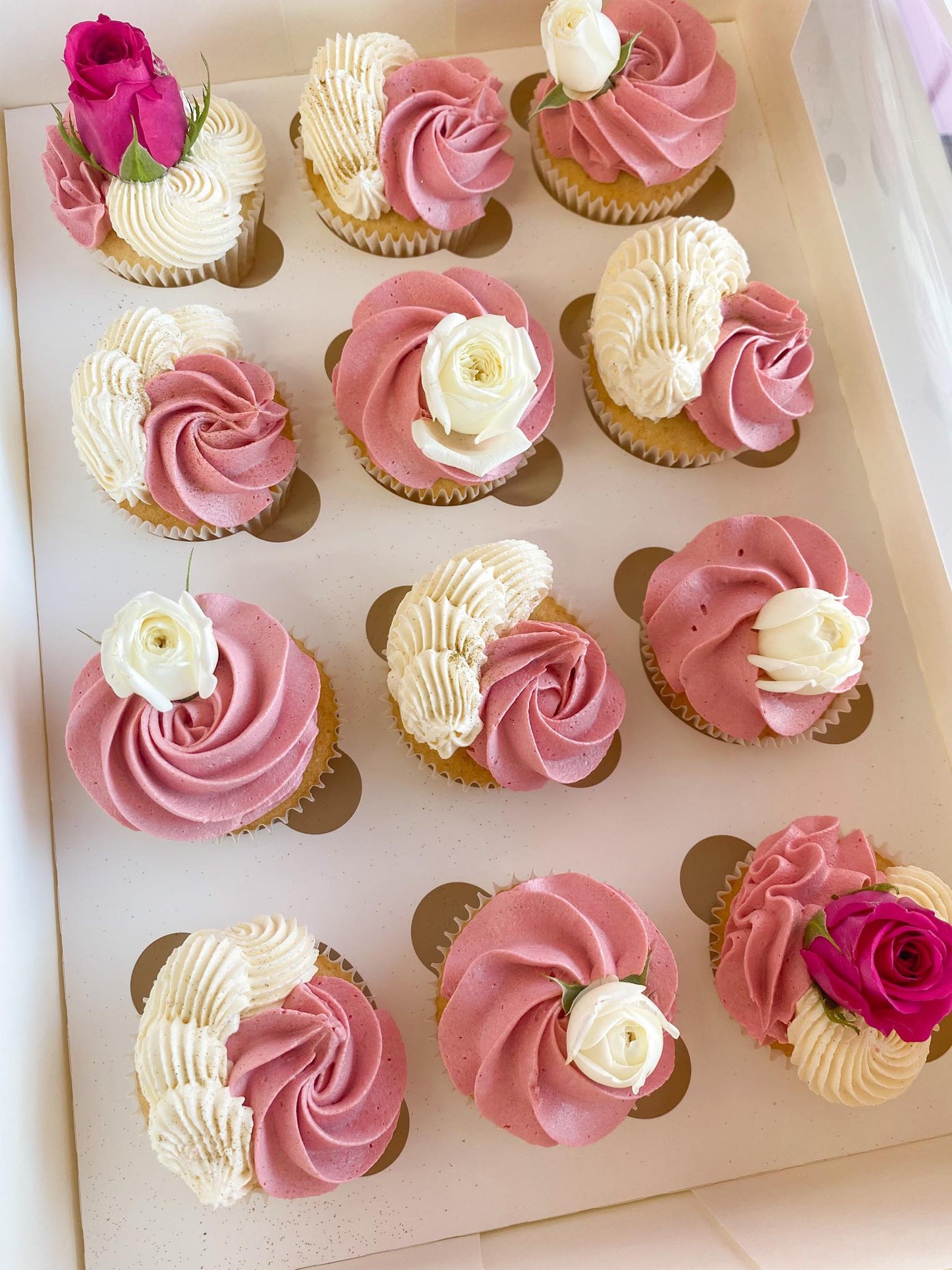 all pink everything cupcakes