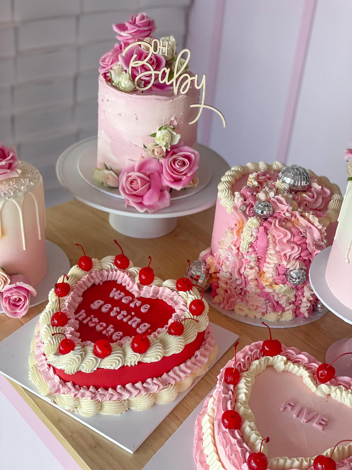 The Edna ❤️🍒 cherry on top - custom message heart cake